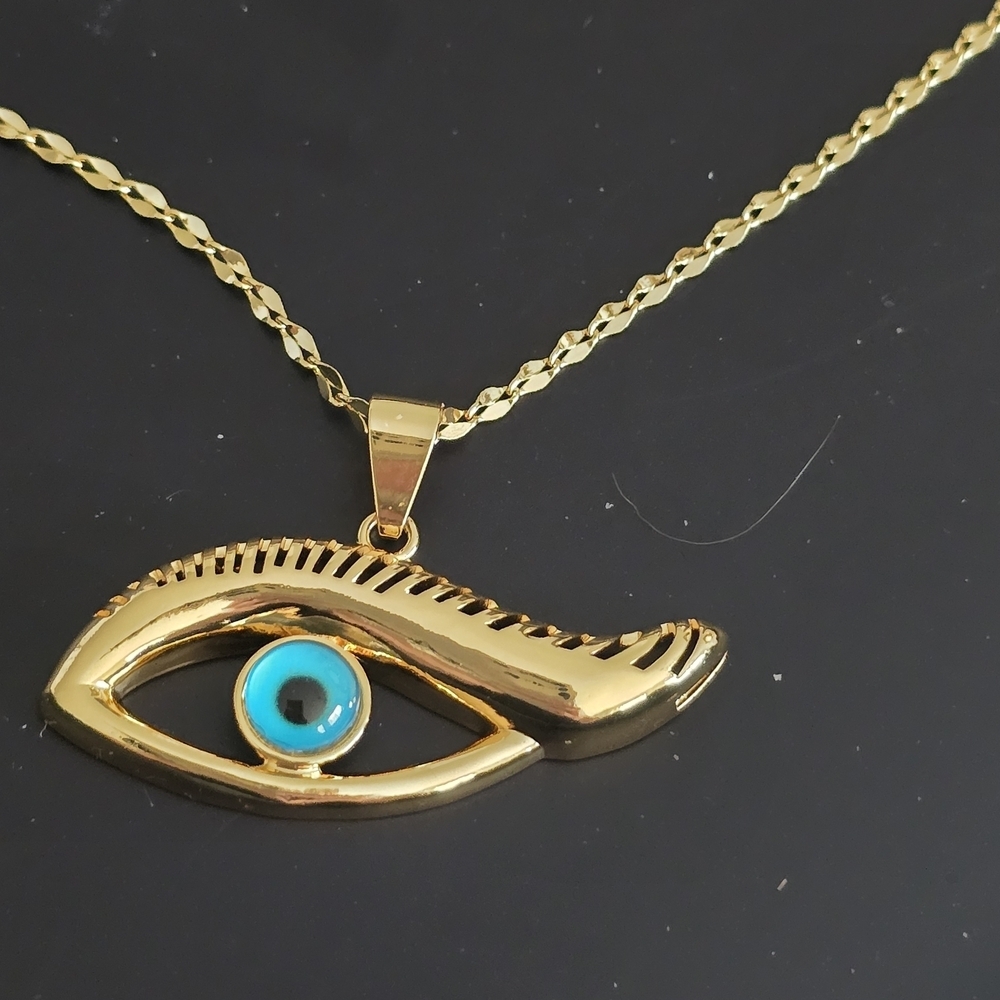 22kgp Dubai Jewelry Gold Evil Eye Pendant Necklace